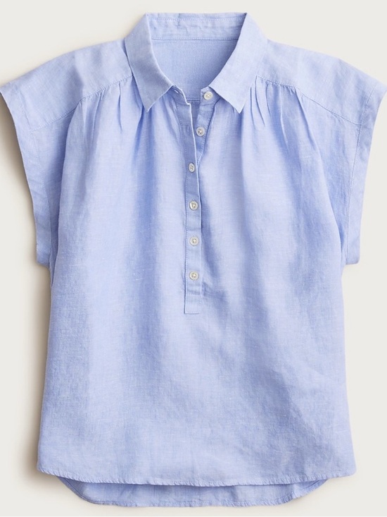 J. Crew Tops - J. Crew Light Blue Women’s Short-Sleeve Button Popover